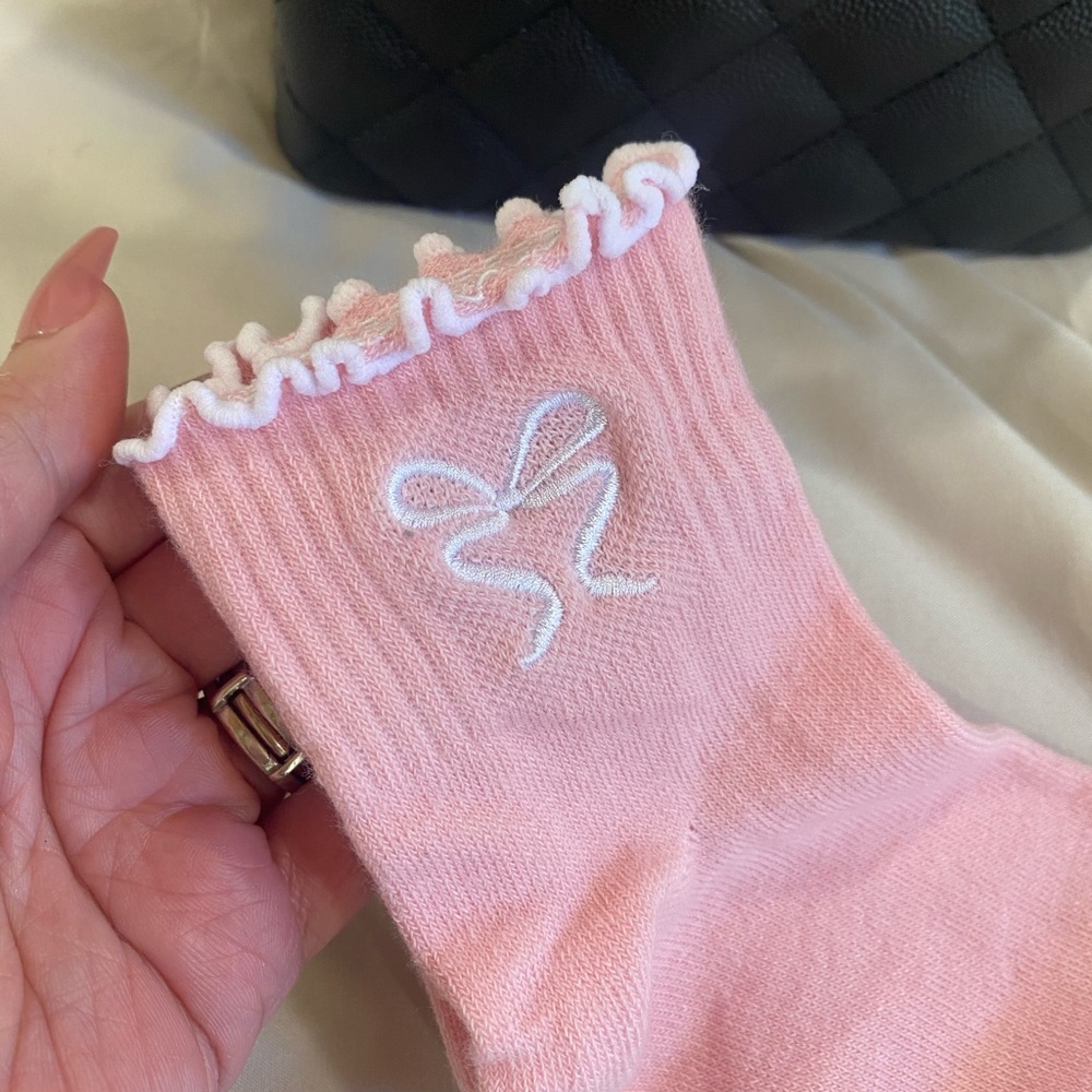 Ballerina core 🩰 anklet socks with sweet bow embroidery size USA 4-10